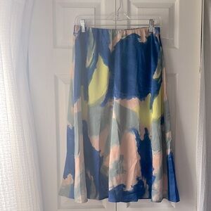 WD•NY Abstract Print Midi Skirt